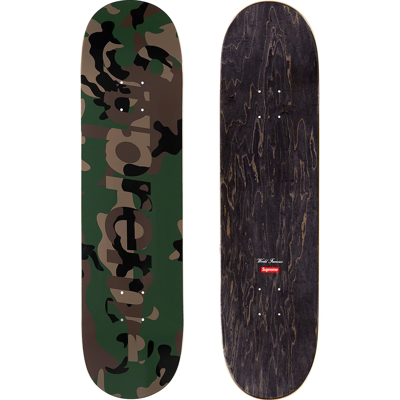 Supreme Camo Logo Skateboard Deck Woodland