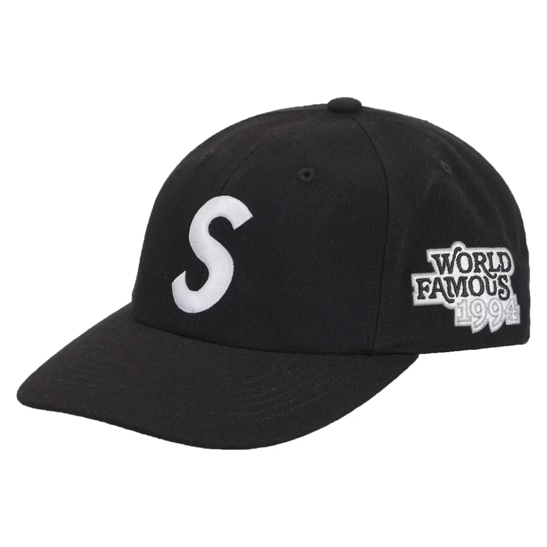 Supreme World Famous S Logo 6-Panel Black