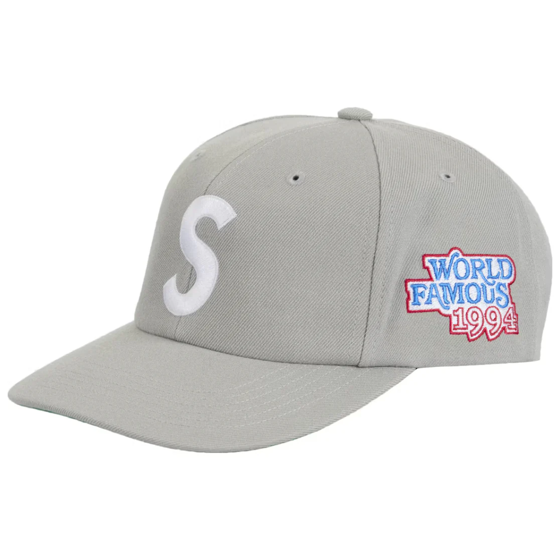 Supreme World Famous S Logo 6-Panel Grey