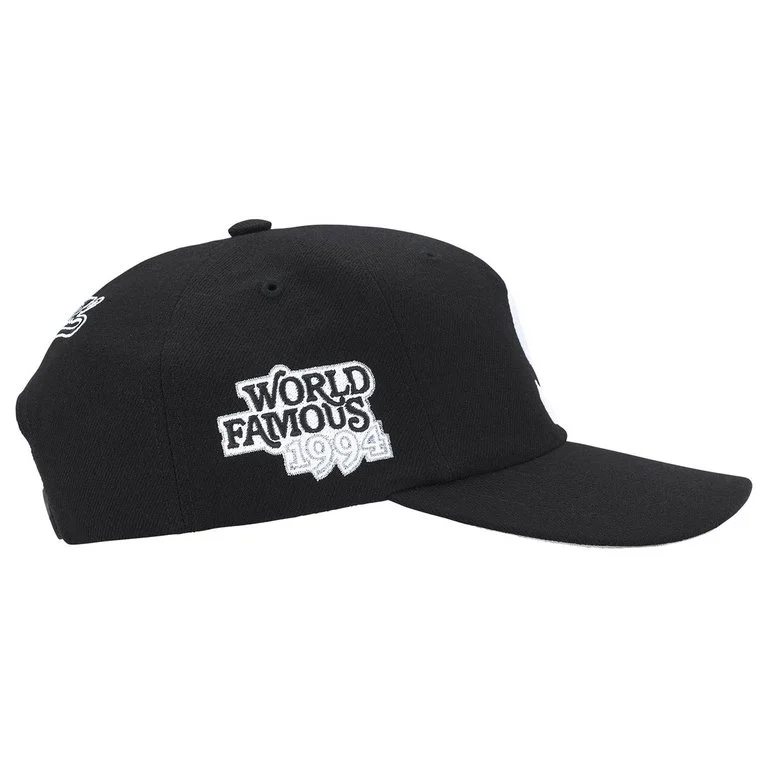 Supreme World Famous S Logo 6-Panel Hat Black - Image 2