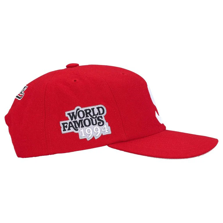 Supreme World Famous S Logo 6-Panel Hat Red - Image 2