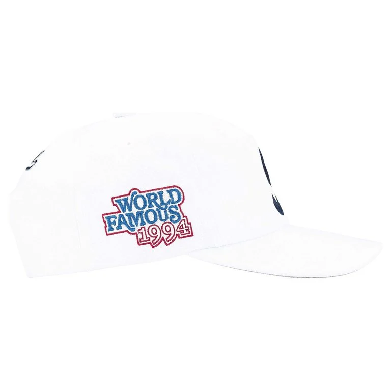 Supreme World Famous S Logo 6-Panel Hat White - Image 2