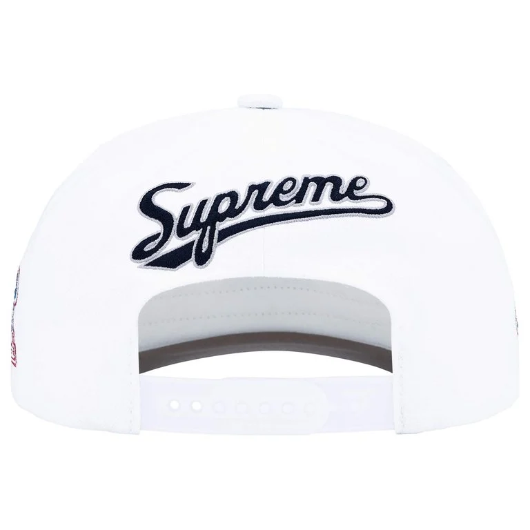 Supreme World Famous S Logo 6-Panel Hat White - Image 3