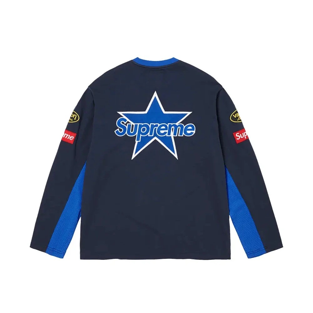 Supreme x Vanson Leathers long-sleeved T-shirt Navy Blue - Image 2
