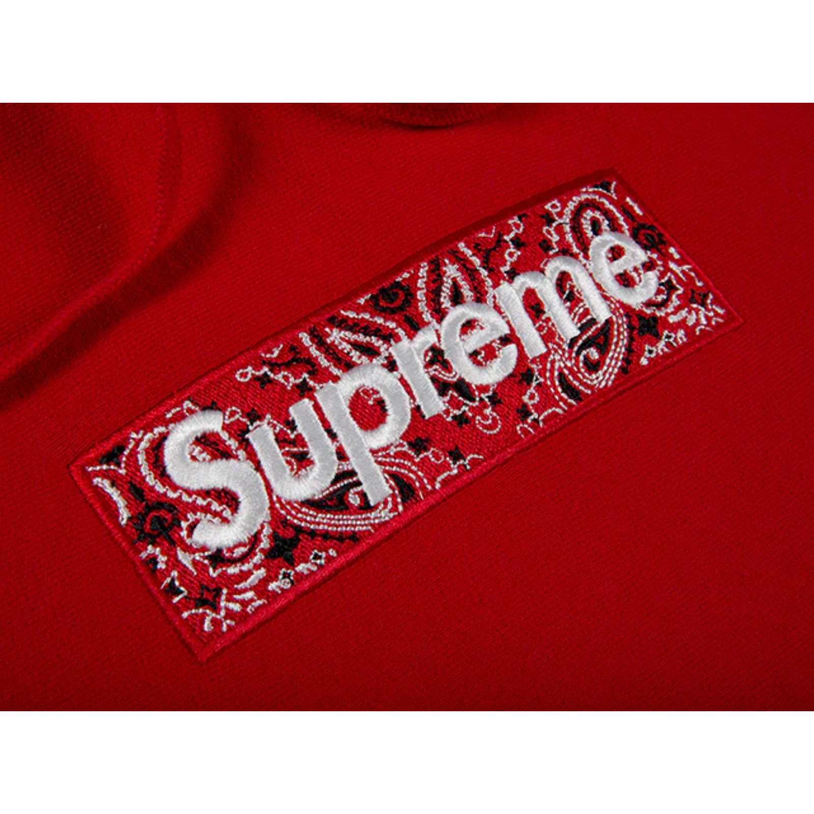 Supreme Bandana Box Logo Hooded Sweatshirt - Red - Image 2