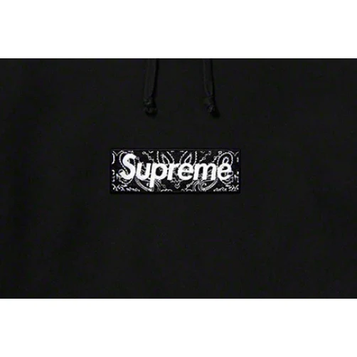 Supreme Bandana Box Logo Hooded Sweatshirt - Black - Image 2