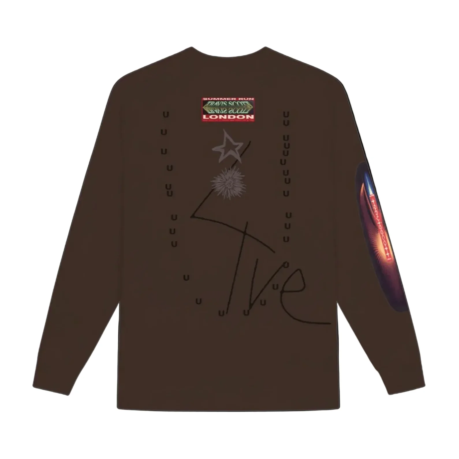 Travis Scott Summer Run London 2023 Long Sleeve Tee Brown - Image 2