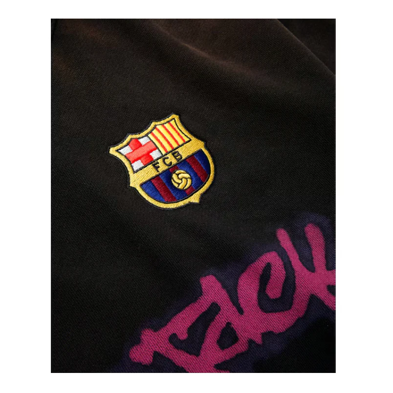 Travis Scott x Nike x FC Barcelona Spray Logo Hoodie Black - Image 2
