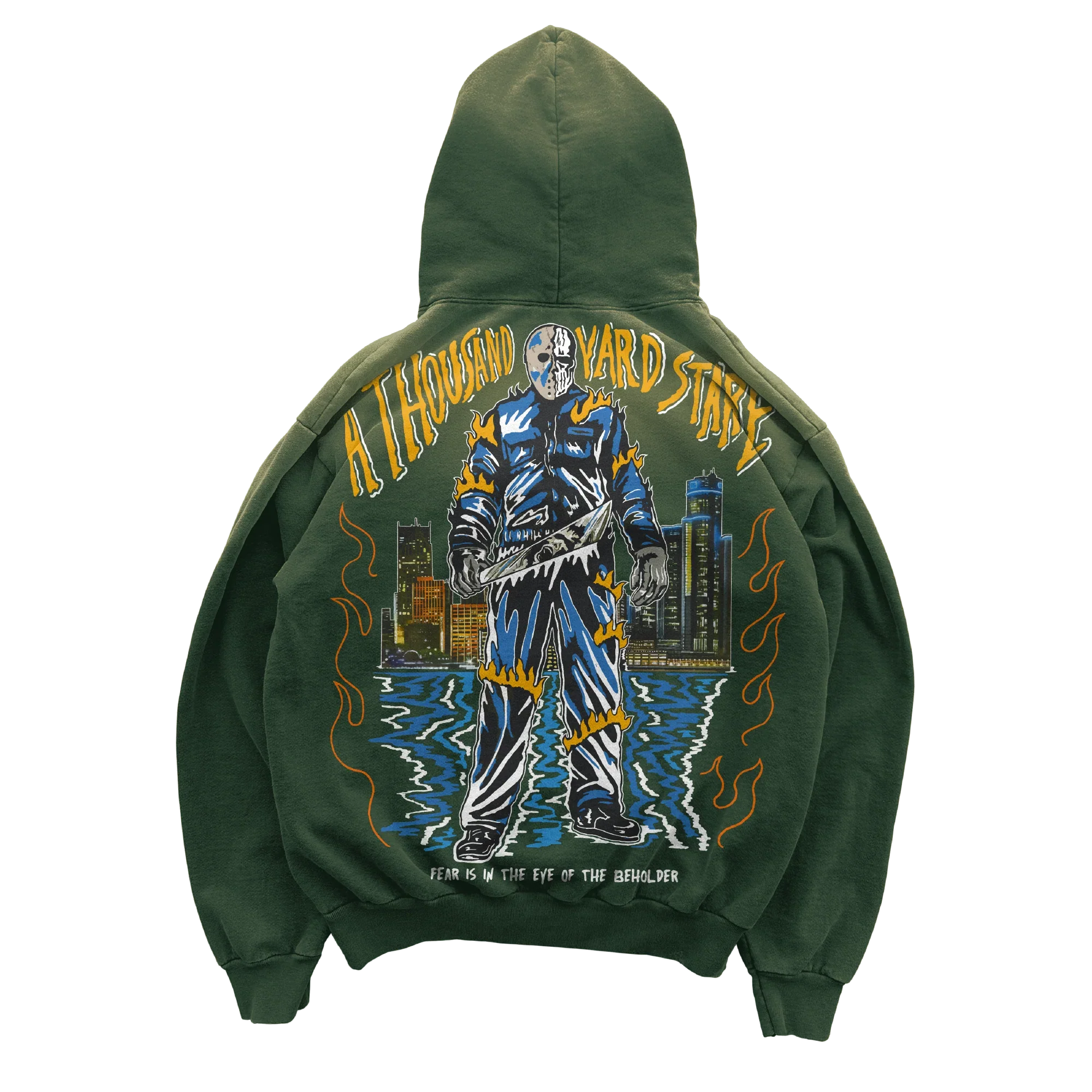 Warren Lotas Thousand Yard Stare Hoodie - Faded Green