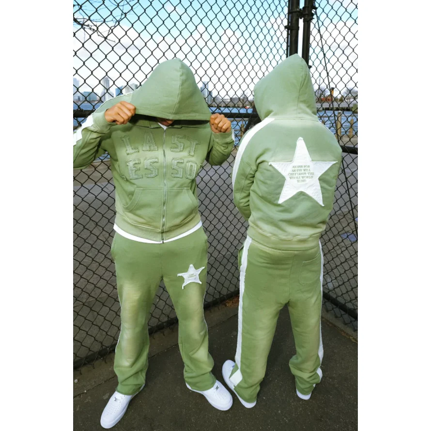 Your Last Lesson Appliqué Hoodie Green - Image 3